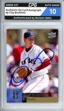 Authentic On-Card Autograph Signed by Clay Buchholz CPG Auto Grade 10