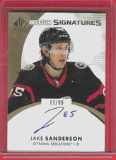 23-24 SP Authentic Curated Signature 17/99**JAKE SANDERSON**#SP Ottawa Senators!