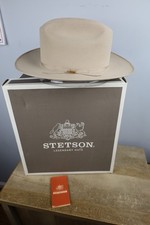 Stetson 4X Beaver Open Road Silver Belly Western Fedora Cowboy Hat Size 7 1/8