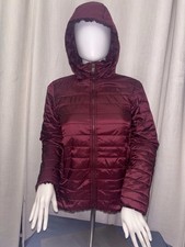 The North Face Girls Hooded Mossbud Insulated Faux Fur Burgundy Jacket Size Med