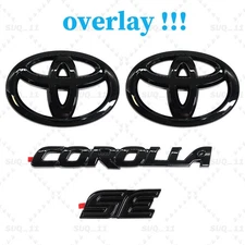 3D Gloss Black OVERLAY EMBLEM 2020-2025 FOR COROLLA SE NAMEPLATES PT948-02201-02