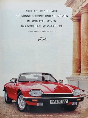 Jaguar XJS Cabrio, originale Werbung  aus 1991