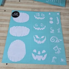 "Build A Jack-o'-Lantern" Chalk Couture Transfer Stencil Sz D RETIRE 18"x18" DIY