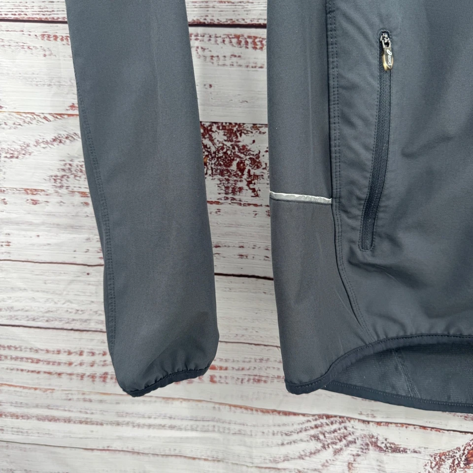 Asics Womens Gray Full Zip Running Jacket Athletic Track Lightweight Size Medium - Image 4 of 4