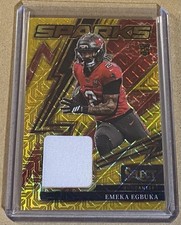 2025 Panini Select Emeka Egbuka Sparks Napkin Patch Rookie Gold RC #'ed 08/10