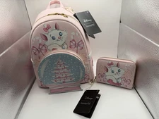 Loungefly Disney Aristocats Marie Holiday Snow Globe Bag & Wallet Set NWT