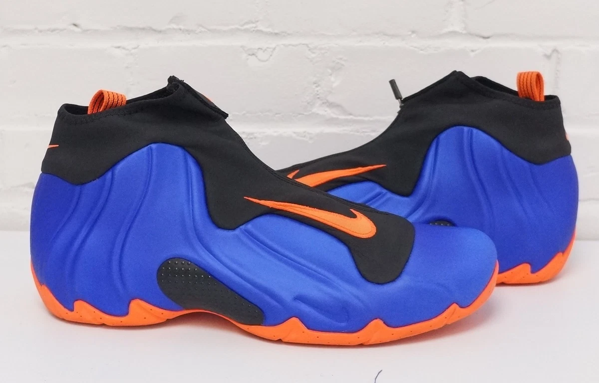Nike Air Flightposite One Knicks Blue and Black Sneakers with Orange Accents. The Nike Flightposite  main image 3