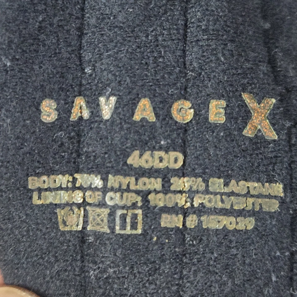 Savage X Fenty Women Bra 46DD Black T Shirt Lightly Lined Underwired - Image 3 of 4