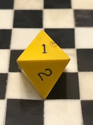 Vintage Gamescience d8 opaque yellow rpg ad&d dice 121524@
