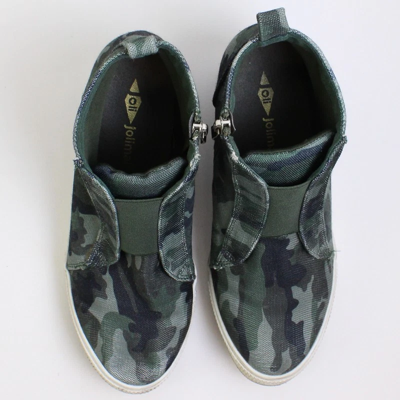 Jolimall Verde Camuflaje Bloque Tacón 2.25" Junior EE. UU. Talla 7 Foto 2 de 4