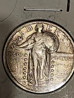 1928 25c Nice Original Standing Liberty 90% Silver Quarter AU