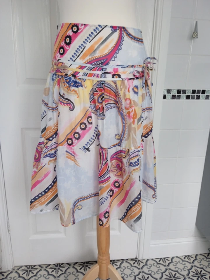 Falda Mexx Boho Gitana Estilo Desigual Algodón Damas Talla 12 Foto 2 de 4