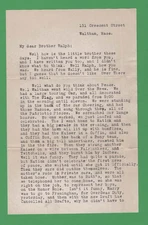 World War 1 Typed letter 13 Nov. 1918 Homefront "Celebrating Peace!" A++ CONTENT