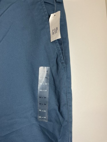 Pantalón chino Gap BNWT pierna ajustada 36W 34L Gapflex tiro medio azul cremallera mosca nuevo - Imagen 5 de 6