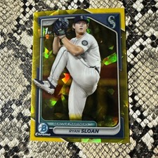 2024 BOWMAN CHROME DRAFT SAPPHIRE RYAN SLOAN YELLOW REFRACTOR /75 MARINERS 
