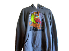 Scooby Doo  Shaggy Halloween Spooky Bat Fleece Pocket Pullover Hoodie Unisex L