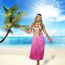 PHOGARY 8 Pack Hula Skirt Costume Kit for Hawaii Luau Party