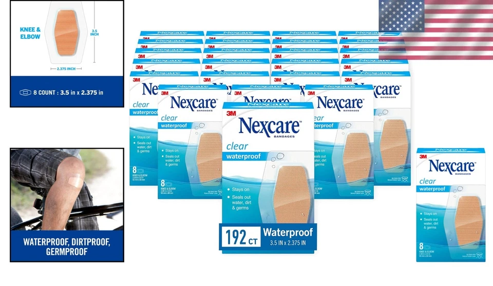 Flexible Waterproof Clear Bandages, 8-Count - Pack of 24 - Image 2 of 4