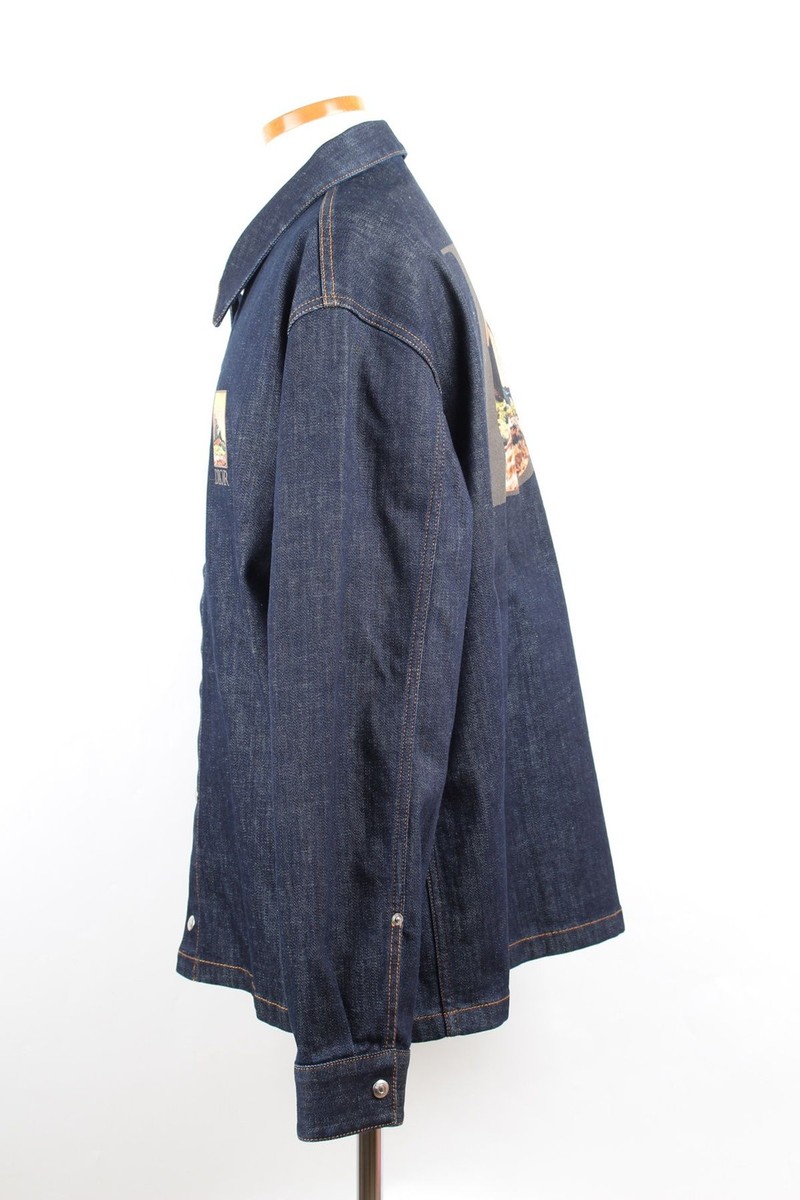 Dior Denim Overshirt Jacket with Houndstooth Logo 56 SKU1234 Dior Denim Overshirt Jacket with Houndstooth Logo 56 SKU1234