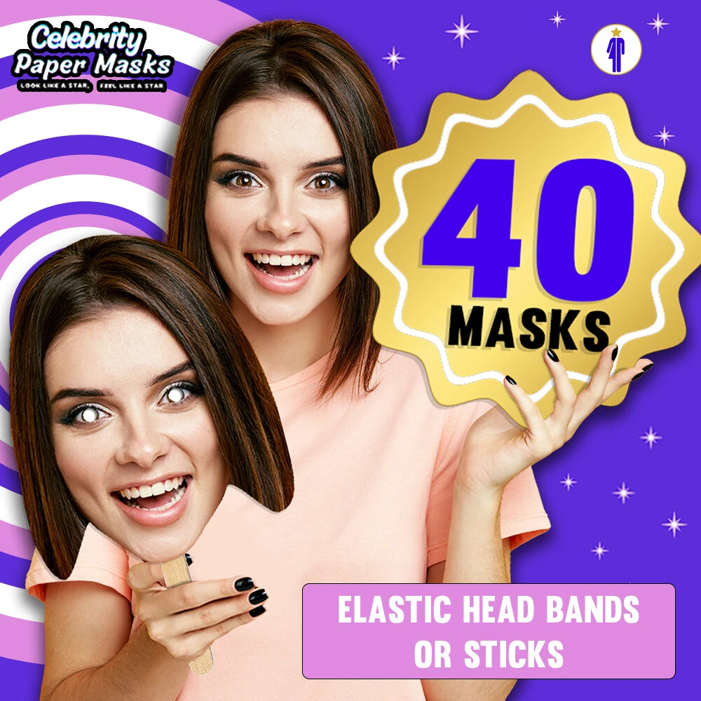 40 Personalised Photo Face Masks Party Accessory For Hen Parties Stag Birthdays