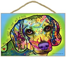 Beagle Sign - All You Need is Love  a Dog 7 x 10.5