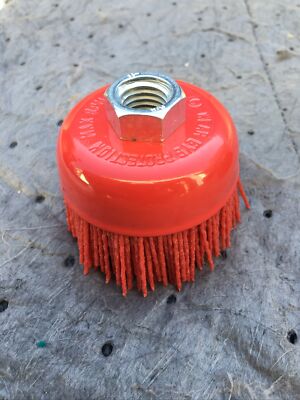 3'' Nylon Infused Abrasive Bristle Cup Brush Wheel Wire 5/8-11 Angle Grinder 