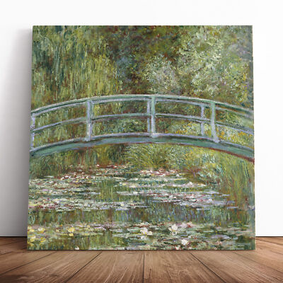 Claude Monet Japanische Brücke und Lilien Leinwand Wandbild Kunstdruck fertig zum Aufhängen