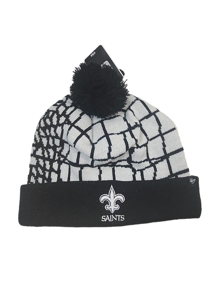 47 Brand NFL New Orleans Saints Quinkana Knit Winter Hat w Pom Black