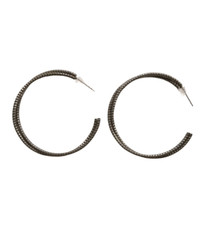 Vintage Classic Large Twisted Hoop Earrings Silver Tone