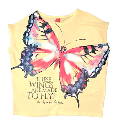 Y.F.K. Mädchen Shirt Gr. 128 mit Schmetterling