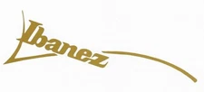 Ibanez GOLD METALLIC guitar headstock replacement decal, sticker 5.5 inches