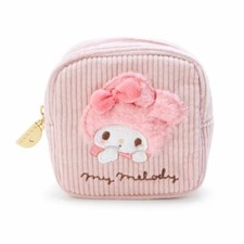 Sanrio My Melody Cute Mini Square Zipper Corduroy Bag Coin Purses Cosmetic Bags