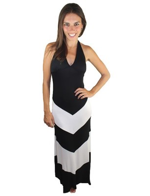 knee length dresses for ladies Chevron Maxi Dress for Women