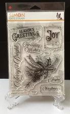 Simon Says Stamp Joy To You and Yours Christmas Holiday 6 x 8 Clear Stamp Set