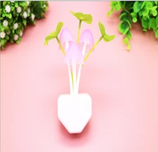 US Romantic LED Night Light Sensor Plug-in Wall Lamp Home Illumination Mushroom