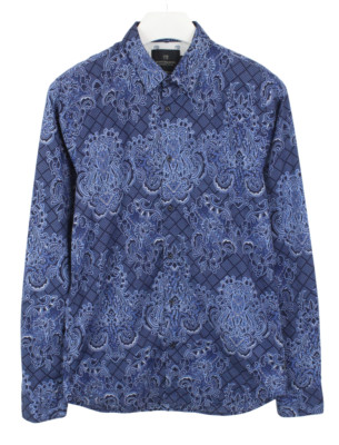 Scotch & Soda Slim Stretch Hemd Herren M Propagation Kragen Knöpfe Muster