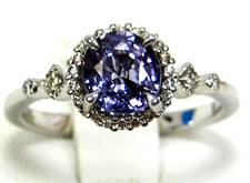 Blue Spinel Ring 14K white gold Halo Lab Certified Made In The USA 20yrs on eBay