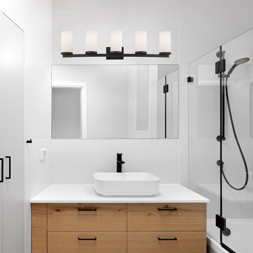 Desta Vanity Bar in Matte Black, 5-Light - Picture 3 of 9