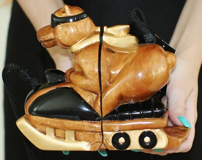 TIMMY WOODS BEAR DOGSLED SNOWMOBILE CRAZY SHOULDER BAG PURSE CROSS BODY