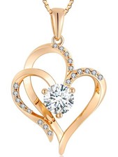 Heart Necklace Gifts for Women, S925 Sterling Silver Birthstone Pendant Necklace