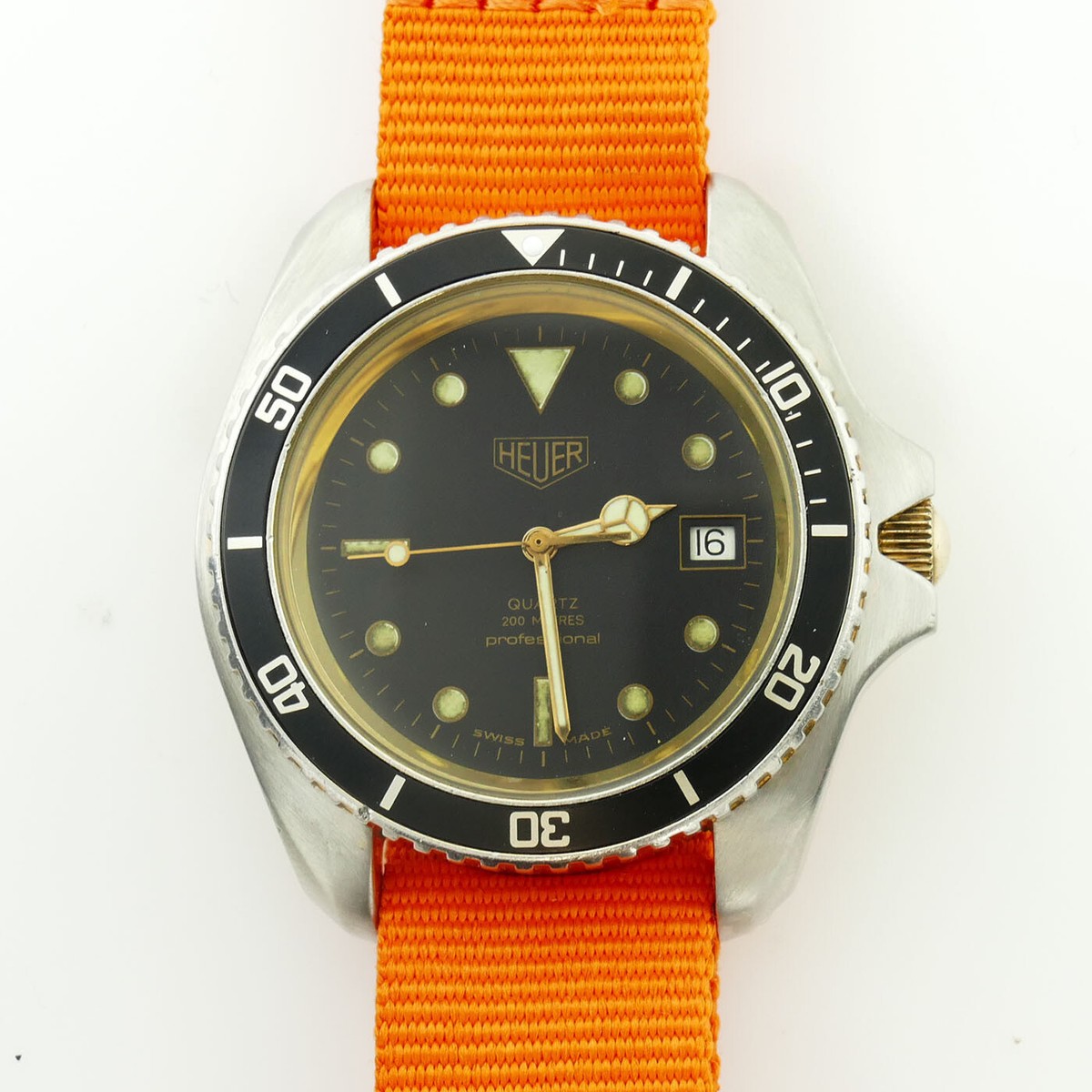 HEUER DIVER 980.022 PROF 200M QUARTZ BLACK DIAL STAINLESS STEEL