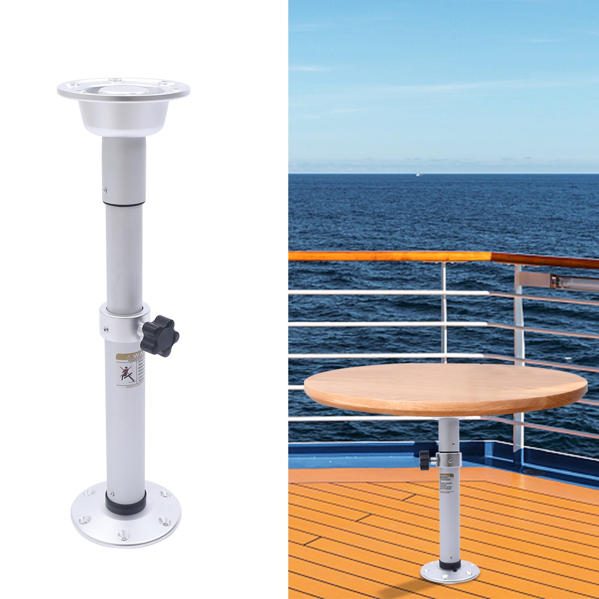 Table Pedestal Adjustable RV Stand - 19.69-28.27 Inch Height Manual ...