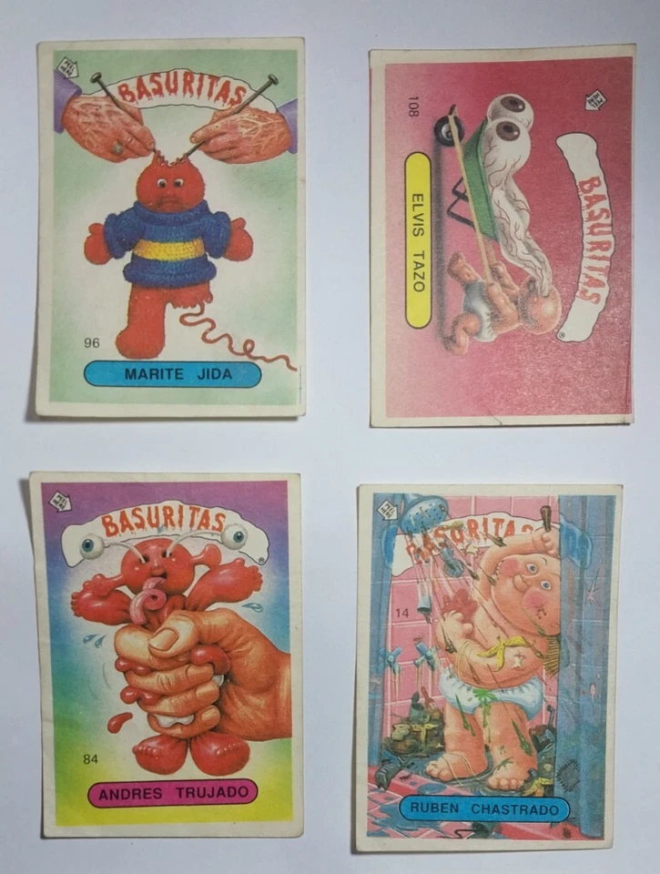 Vintage 1990 Basuritas Argentina Garbage Pail Kids Sticker Set of 19 GPK Rare - Image 4 of 4