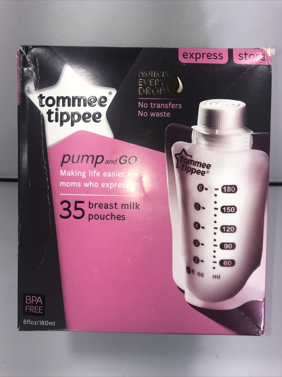 Tommee Tippee oz Pump and Go Breast Milk Pouches Storage Bags 35 Bags,  Sealed!