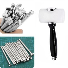 Leather Stamping Kit with 20 Patterns Leathercraft Stamping Tools with Hammer