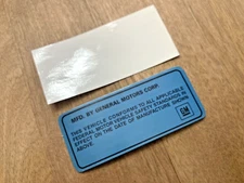 60s-70s GM ORIGINAL STYLE DOOR JAM DECAL CAMARO NOVA CHEVELLE PONTIAC OLDS BUICK