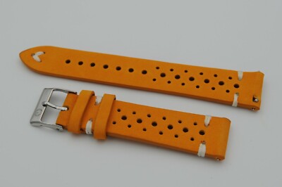 YVE&DOM Uhren Leder Racing-Band  V-Band Wildleder Stegbreite: 22/20mm Sonnengelb