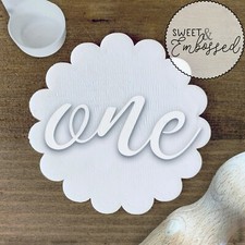 One Cursive Cookie Stamp Embosser Birthday Cake Smash Cupcake Cookie