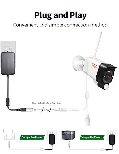 GINTOOYUN DC Alimentatore 1 Femmina A 3 Cavo Divisore DC 5,5 - Foto 7