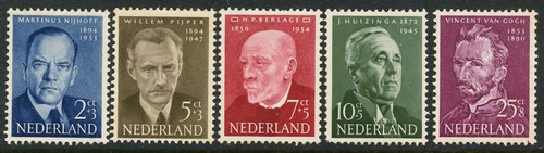 Países Bajos 1954 Prominent Men Set Sc# B264-68 NH - Imagen 2 de 2